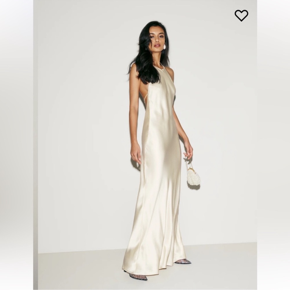 Reformation Jeany Silk Dress - Fior Di Latte - Size Medium